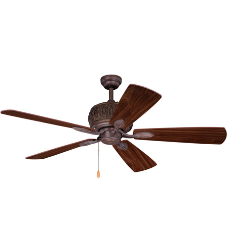 Vaxcel F0049 Alpine 52 inch Weathered Patina with Walnut-Knotty Pine Blades Indoor/Outdoor Ceiling Fan
