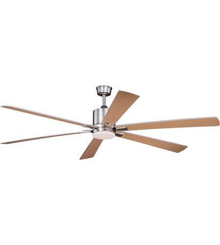 Vaxcel F0051 Wheelock 72 Inch Satin Nickel With Maple Silver Blades Ceiling Fan