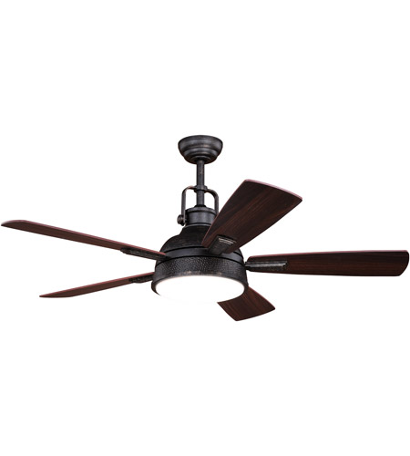 Vaxcel F0060 Walton 52 inch Gold Stone with Dark Bronze-Mocha Blades Ceiling Fan, Integrated Dimmable Remote