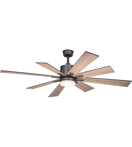 Vaxcel F0081 Crawford 60 inch Dark Nickel with Oak-Black Walnut Blades Indoor/Outdoor Ceiling Fan