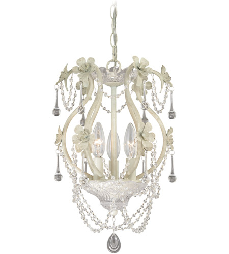 Vaxcel H0145 North Avenue 3 Light 10 inch Antique White Mini Chandelier Ceiling Light 