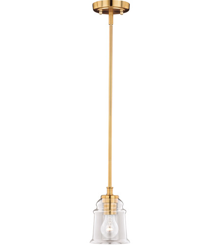 Vaxcel P0235 Toledo 1 Light 5 Inch Natural Brass Mini Pendant Ceiling Light