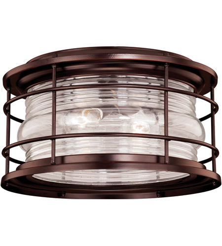 Vaxcel T0166 Hyannis 2 Light 13 Inch Burnished Bronze Outdoor Flush Mount