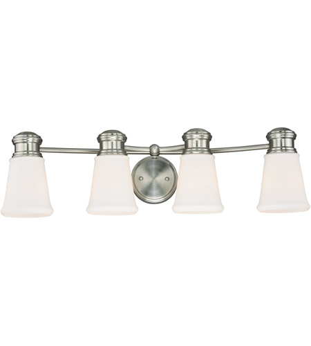 Vaxcel W0221 Malie 4 Light 30 Inch Satin Nickel Bathroom Light Wall Light