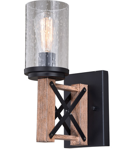 Vaxcel W0336 Colton 1 Light 8 Inch Rustic Oak And Noble Bronze