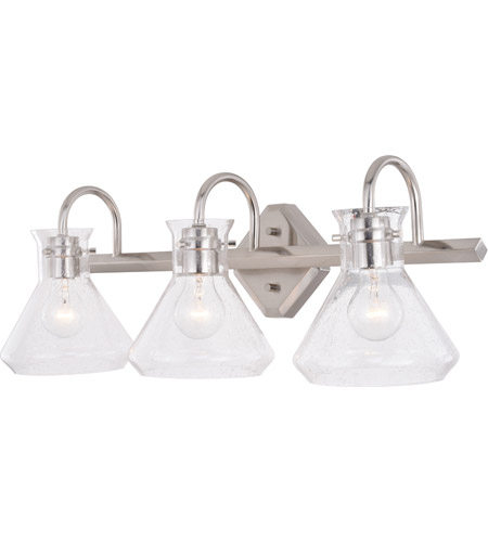 Vaxcel W0340 Curie 3 Light 26 Inch Satin Nickel Bathroom Light Wall Light