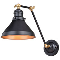 Vaxcel W0332 Alexander 1 Light 8 inch Oil Rubbed Bronze with Satin Brass Wall light photo thumbnail