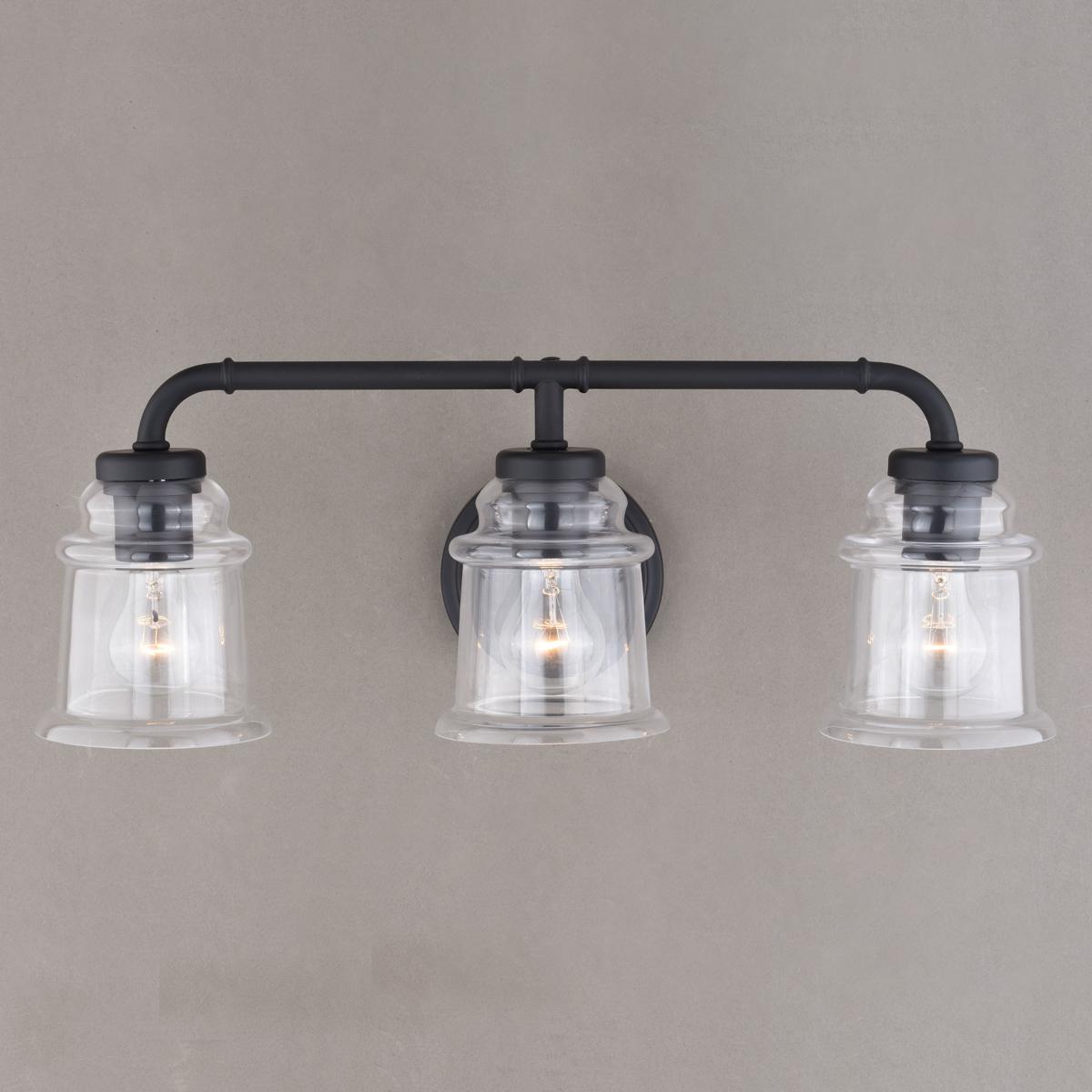 Vaxcel W0350 Toledo 3 Light 22 inch Matte Black Bathroom ...