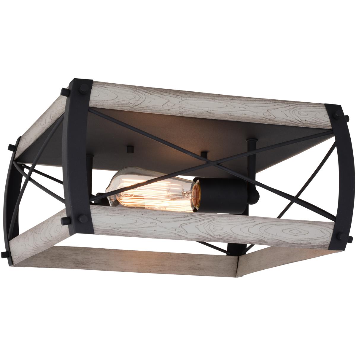 Vaxcel C0254 Montclare LED 13.5 inch Textured Black and White Ash Flush Mount Ceiling Light