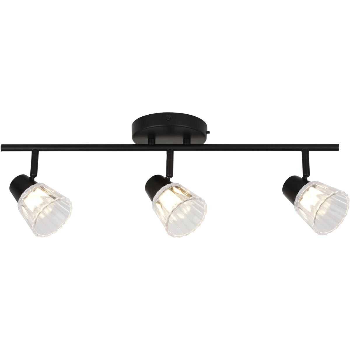 Dalton 3-Adjustable Head Black LED Ceiling Track Light Fixture Semi Flush Mount