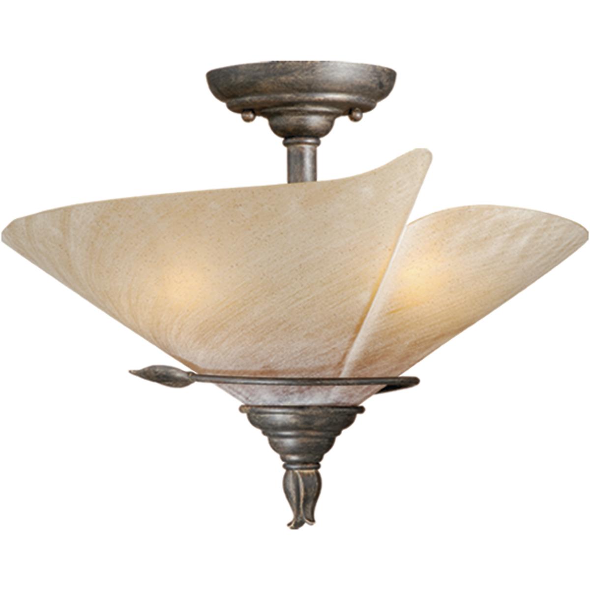 Vaxcel CP-CFU150BW Capri LED 15 inch Black Walnut Semi-Flush Mount Ceiling Light
