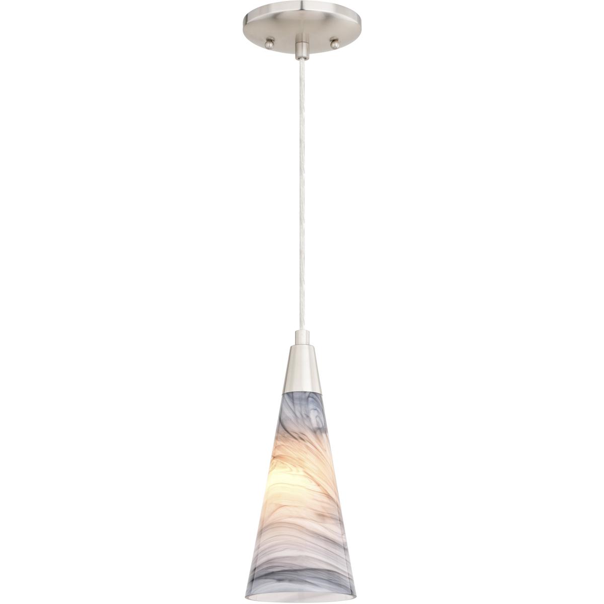 Vaxcel P0410 Milano LED 4.25 inch Satin Nickel Mini Pendant Ceiling Light