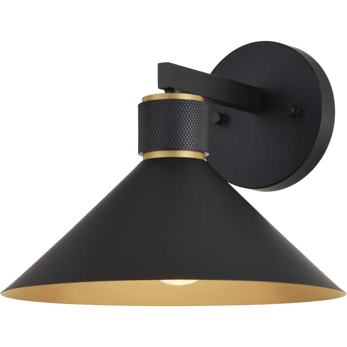 Vaxcel T0681 Dunbar LED 8.5 inch Matte Black and Gold Outdoor Wall