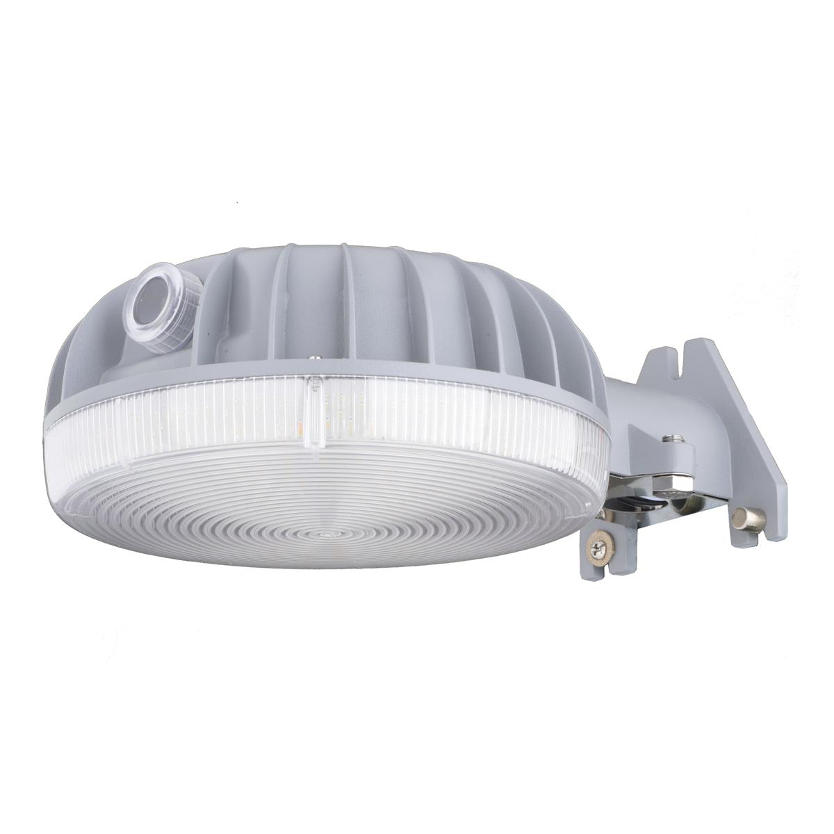 7-in. Gray Aluminum LED Outdoor Bright Security Flood Light, Dusk/Dawn, Selectable CCT, 5000 Lumens