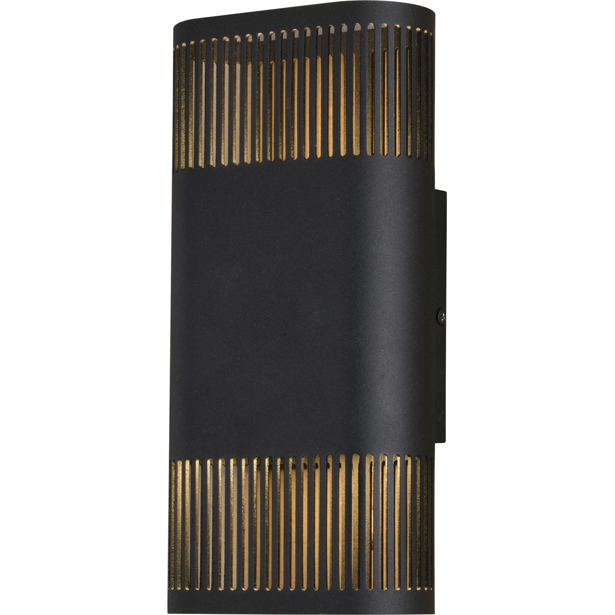 Skyline Aluminum 2 Light Integrated LED Textured Black Contemporary Outdoor Wall Sconce