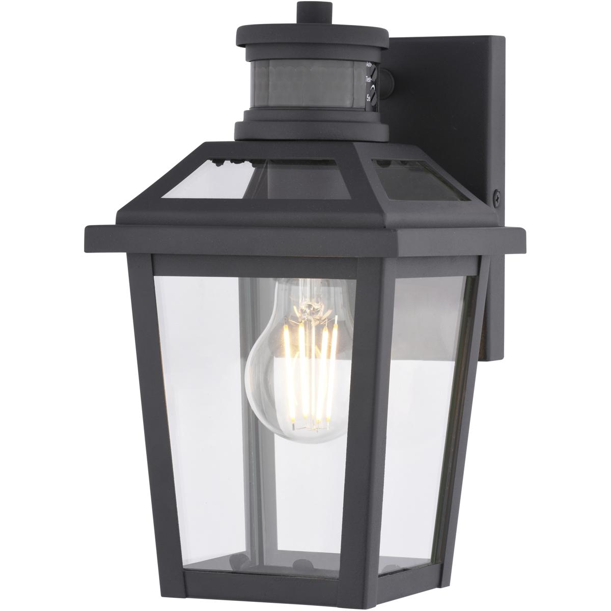 Vaxcel T0813 Hanover Park 1 Light 10.5 inch Textured Black Outdoor Motion Sensor Wall Light