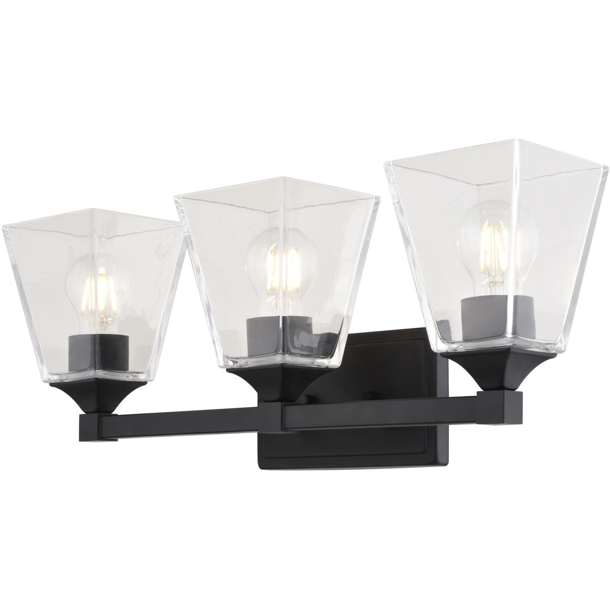 Vaxcel W0495 Wallingford 3 Light 22.5 inch Matte Black Bathroom Vanity Wall Light