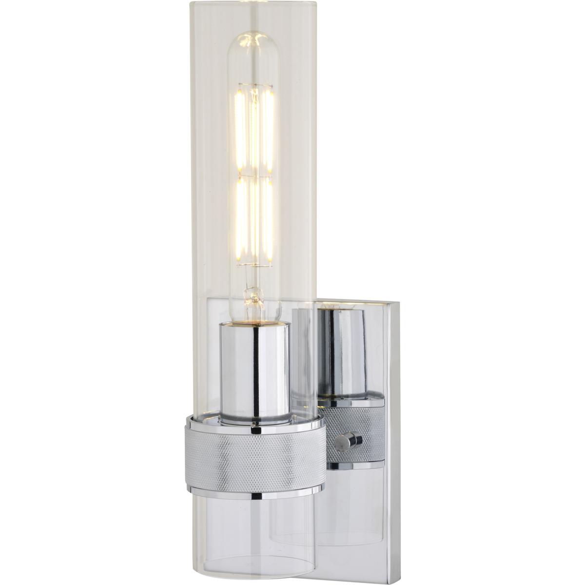 Bari 13-in H Wall Sconce Light Fixture Polished Chrome with Clear Glass