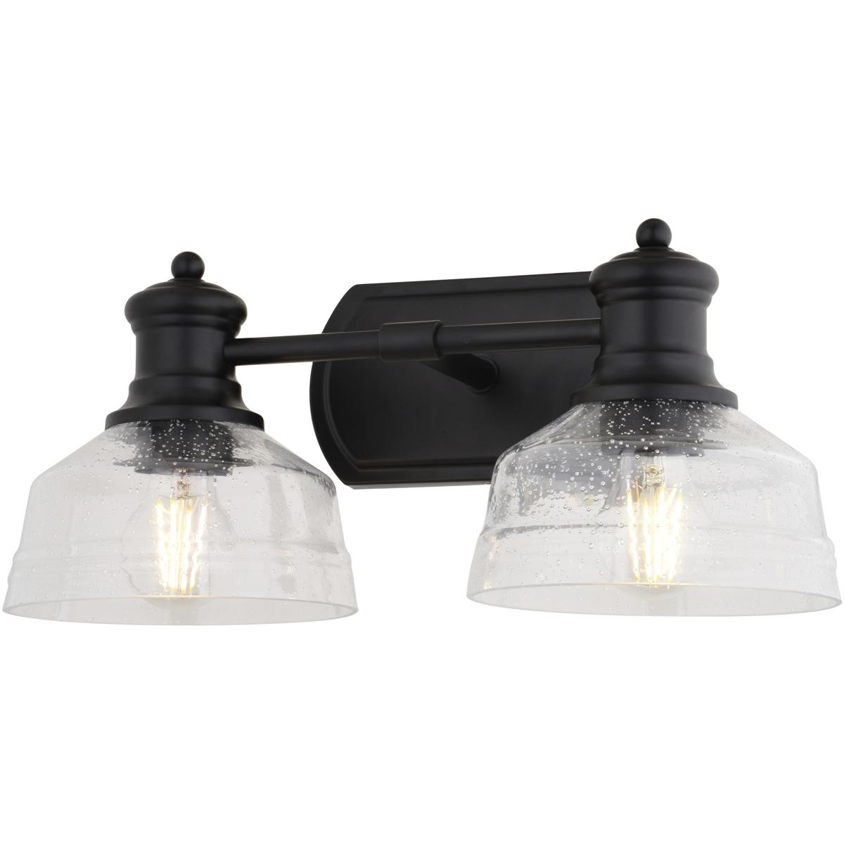 Vaxcel W0503 Beloit 2 Light 17 inch Matte Black Bathroom Vanity Wall Light