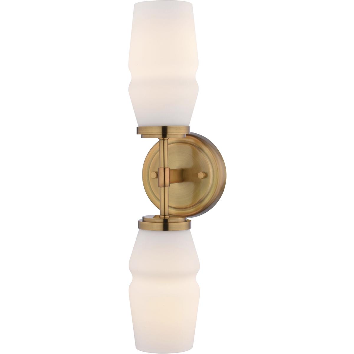 Warren 2-Light Brass Gold Mid-Century Modern Wall Sconce Bathroom Vanity Fixture