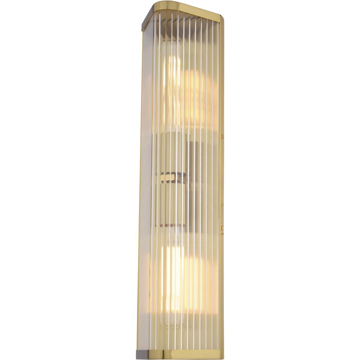 Barbier 2-Light Antique Gold Brass Modern Wall Sconce, Bathroom Vanity Fixture