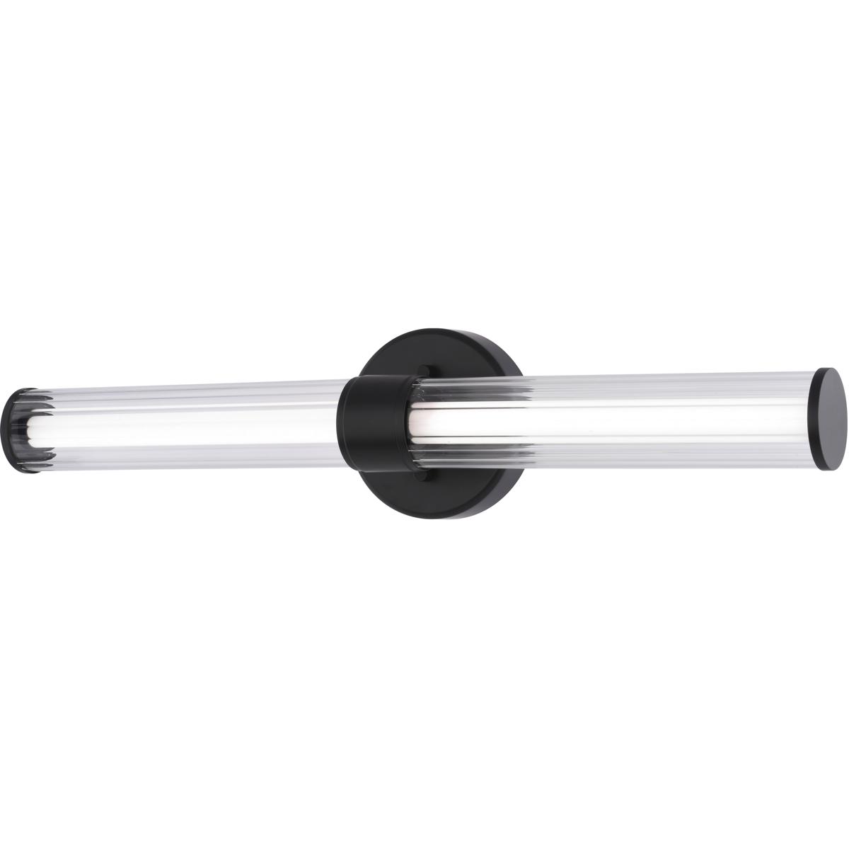 Vaxcel W0554 Division 1 Light 24 inch Matte Black Bathroom Light Wall Light