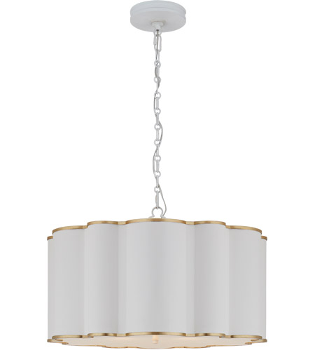 Alexa Hampton Markos 4 Light 26 Inch White With Gild Pendant Ceiling Light Large