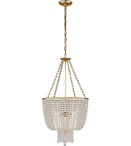 Visual Comfort ARN5102HAB-CG AERIN Jacqueline 4 Light 19 inch Hand-Rubbed Antique Brass Chandelier Ceiling Light in Clear Glass