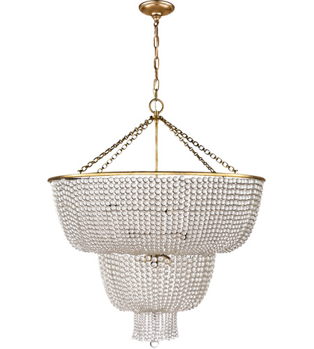 Visual Comfort ARN5104HAB-CG AERIN Jacqueline 12 Light 32 inch Hand-Rubbed Antique Brass Two-Tier Chandelier Ceiling Light in Clear Glass