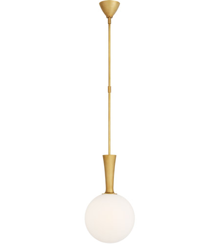 Visual Comfort ARN5360HAB-WG AERIN Sesia 1 Light 12 inch Hand-Rubbed Antique Brass Pendant Ceiling Light, Small