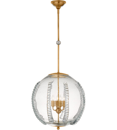 Visual Comfort ARN5419HAB-SG AERIN Gisela 4 Light 19 inch Hand-Rubbed Antique Brass Globe Pendant Ceiling Light, Large