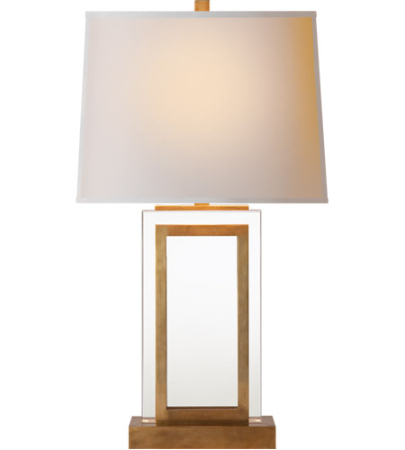 Visual Comfort CHA8983AB-NP E. F. Chapman Crystal Panel 30 inch 150.00 watt Antique-Burnished Brass Decorative Table Lamp Portable Light