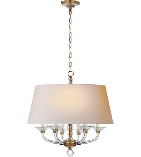 Visual Comfort CHC1526AB-NP Chapman & Myers Stacked Ball 6 Light 30 inch Antique-Burnished Brass Hanging Shade Ceiling Light photo