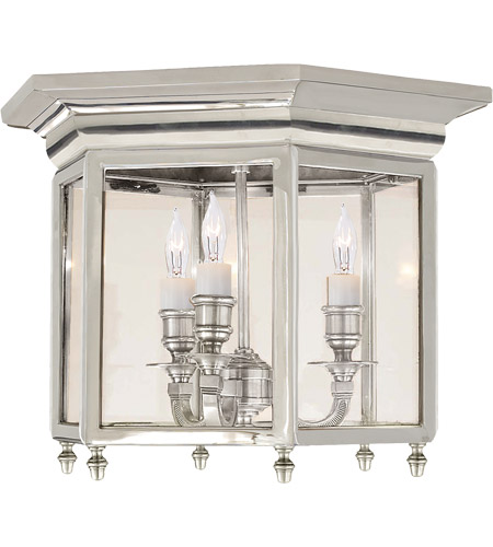 E.F. Chapman English 3 Light Flush Mounts in Polished Nickel CHC4105PN