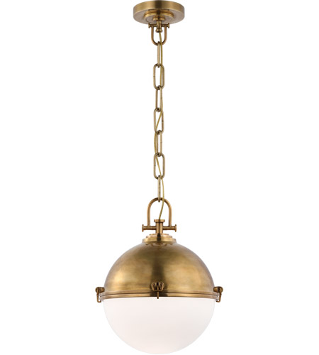 Visual Comfort CHC5490AB-WG Chapman & Myers Adrian LED 14 inch Antique-Burnished Brass Globe Pendant Ceiling Light, Large