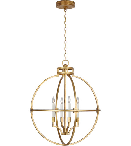 Visual Comfort CHC5518GI Chapman & Myers Lexie LED 30 inch Gilded Iron Globe Lantern Pendant Ceiling Light