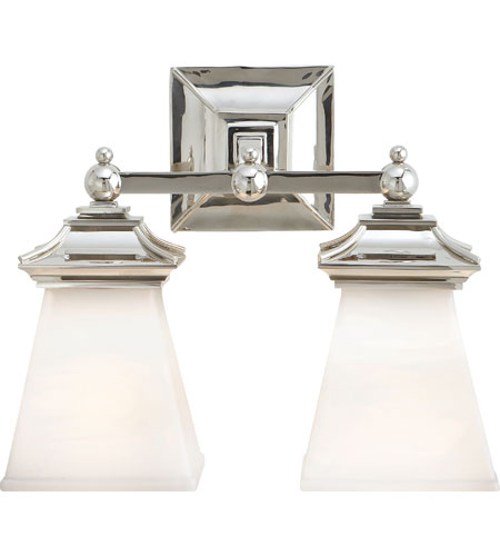 E.F. Chapman Chinoiserie 2 Light Bathroom Vanity Lights in Polished Nickel CHD1516PN WG