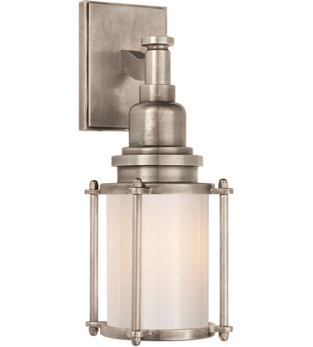 Visual Comfort Chd50an Wg E F Chapman Stanway 1 Light 4 Inch Antique Nickel Bath Wall Light In White Glass