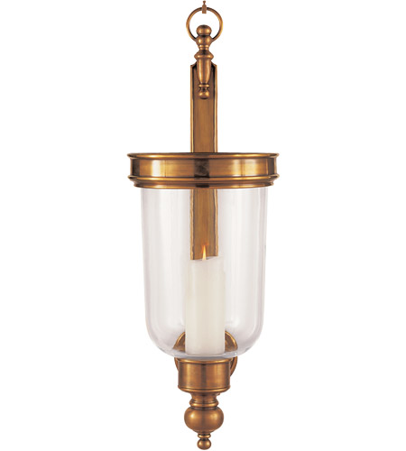 E.F Chapman Georgian Hurricane Candle in Antique-Burnished Brass by Visual