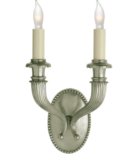 E.F. Chapman Fluted 2 Light Wall Sconces in Antique Nickel CHD2466AN