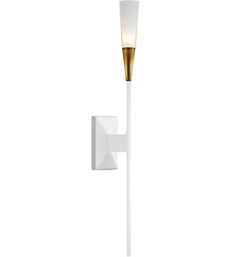 Visual Comfort CHD2601WHT Chapman & Myers Stellar LED 3 inch Matte White and Brass Single Tail Sconce Wall Light