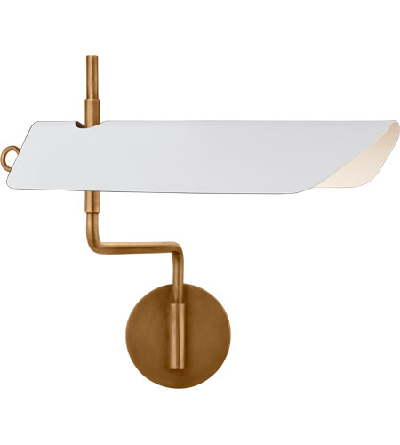 Visual Comfort CHD2724AB-WHT Chapman & Myers Miles 26 inch 12.00 watt Antique-Burnished Brass Swing Arm Wall Light in Matte White