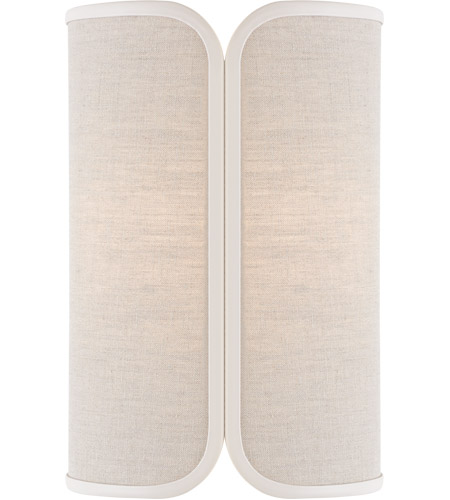 Visual Comfort KS2080SB-NL/CRE kate spade new york Eyre 2 Light 8 inch Soft Brass Wall Sconce Wall Light in Natural Linen with Cream Trim, Medium