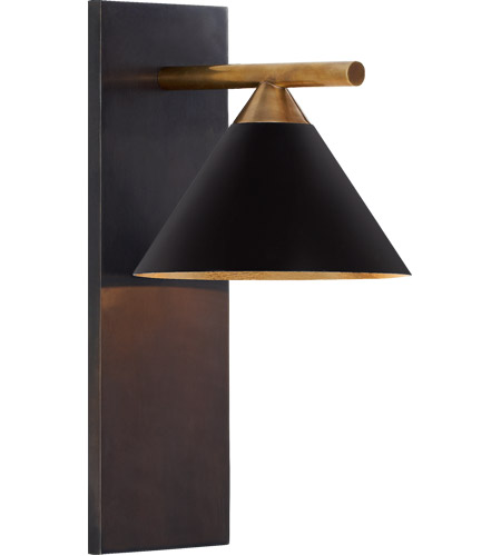 Visual Comfort KW2410BZ/AB-BLK Kelly Wearstler Cleo 1 Light 7 inch Bronze and Antique-Burnished Brass Sconce Wall Light in Black photo