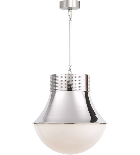 Kelly Wearstler Precision 1 Light 17 Inch Polished Nickel Pendant Ceiling Light Kelly Wearstler Large White Glass