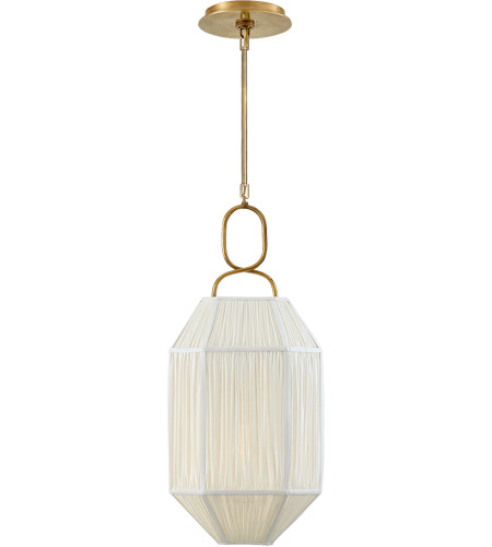 Kelly Wearstler Forza 1 Light 11 Inch Antique Burnished Brass Lantern Pendant Ceiling Light Small Gathered