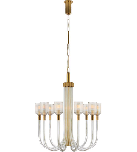 Visual Comfort KW5401CRB/AB Kelly Wearstler Reverie 10 Light 30 inch Clear Ribbed Glass and Brass Chandelier Ceiling Light in Clear Glass and Brass photo