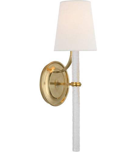 Visual Comfort S2325SB/CWG-L Marie Flanigan Abigail LED 5 inch Soft Brass and Clear Wavy Glass Sconce Wall Light, Large photo