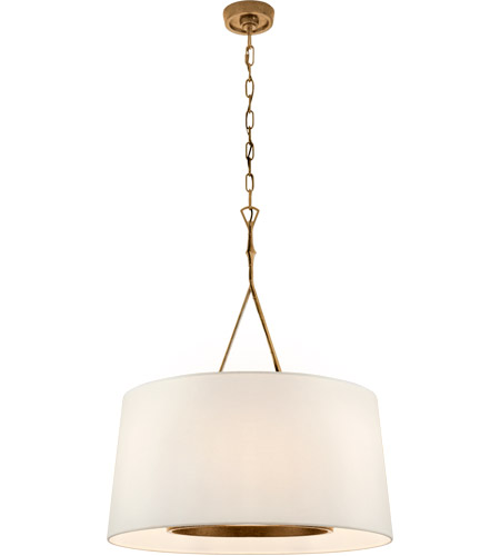 Gilded Iron Hanging Shade Ceiling Light, Visual Comfort Chandelier With Shades