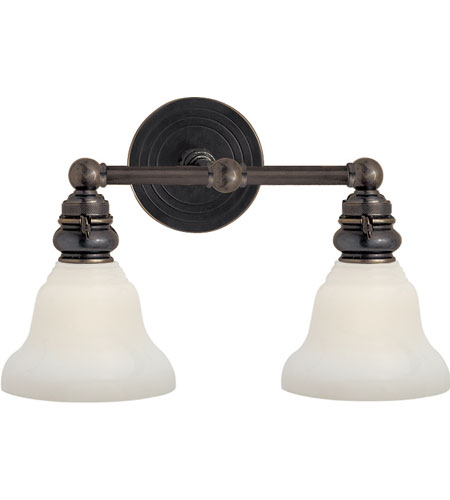 E.F. Chapman Boston 2 Light Bathroom Vanity Lights in Bronze With Wax SL2932BZ/SLEG WG